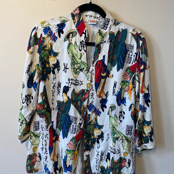 Steve barraza small graphic cotton feel button down shirt..ll - Picture 2 of 6
